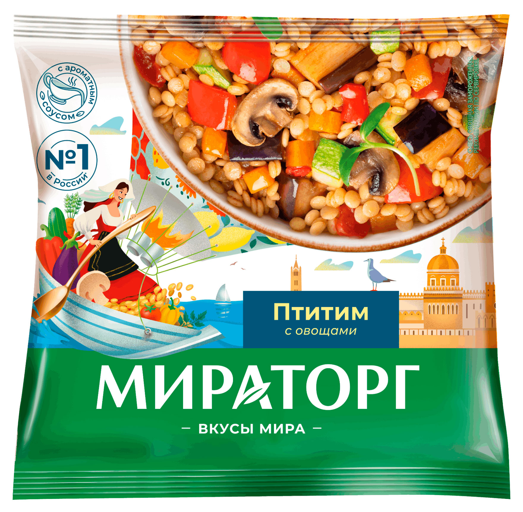 Изображение товара Птитим "Мираторг" Вкусы мира с овощами, замороженный, 400 г
