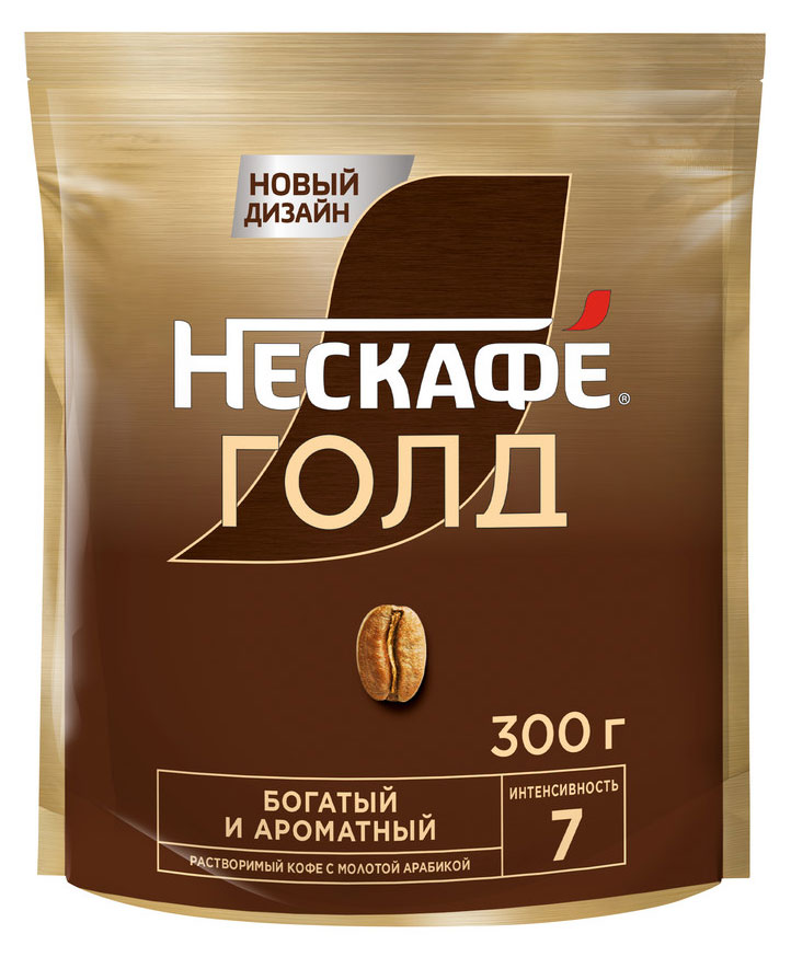 Изображение товара Кофе растворимый «Нескафе» Голд с добавлением натурального жареного молотого кофе, 300 г