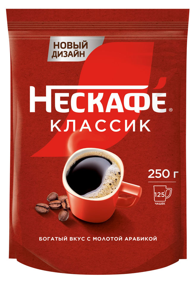 Изображение товара Кофе растворимый «Нескафе» Классик с добавлением натурального жареного молотого кофе, 250 г