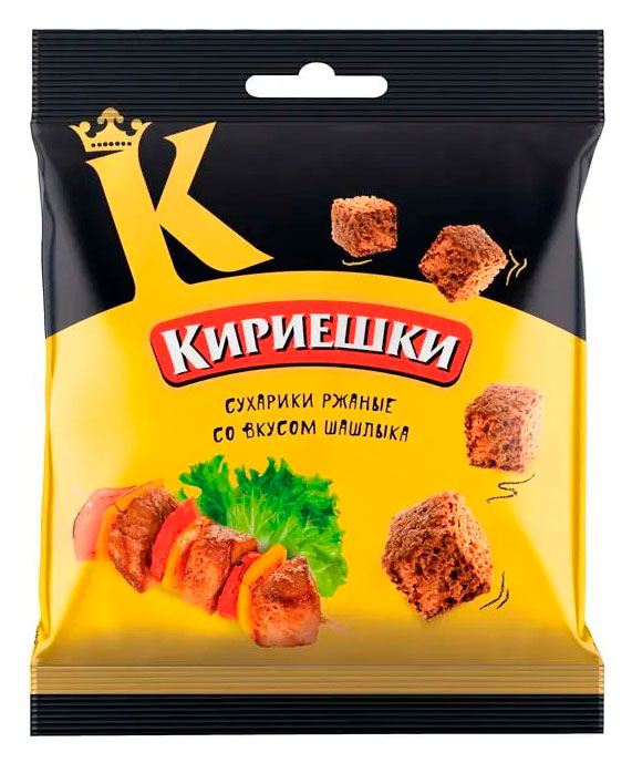 Изображение товара Сухарики ржано-пшеничные «Кириешки» со вкусом шашлыка, 40 г