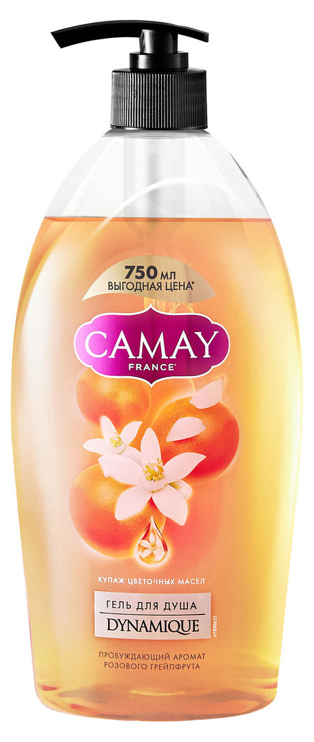 Гель для душа Camay «Dynamique» Розовый Грейпфрут, 750 мл