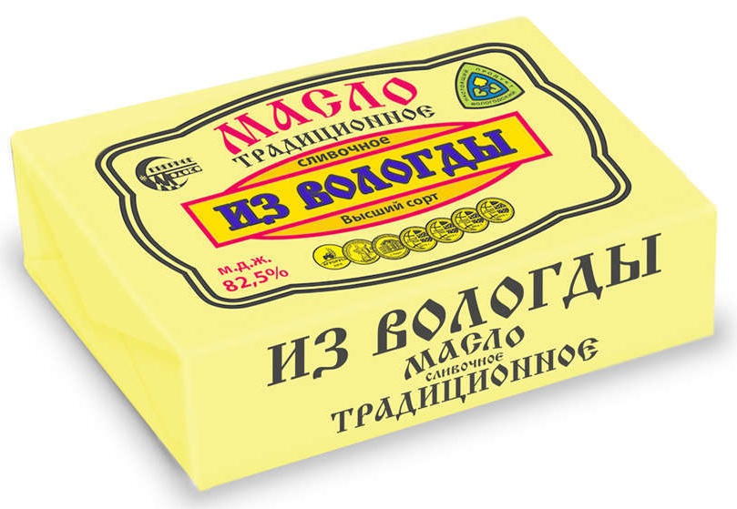 

Масло сливочное Из Вологды Традиционное 82,5%, 180 г