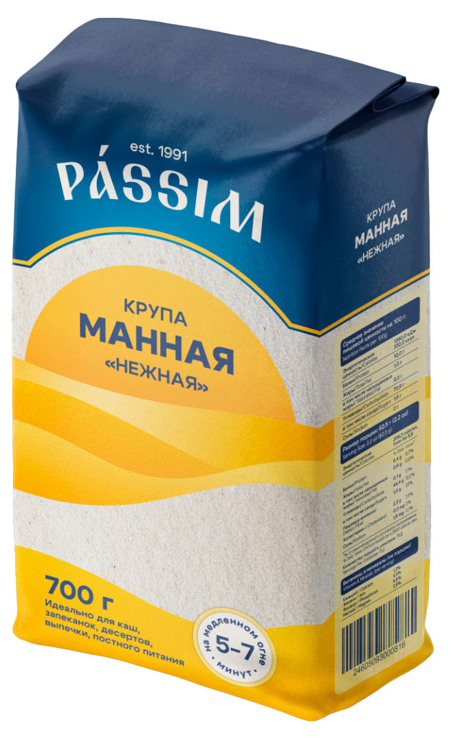 

Крупа манная ПАССИМ Нежная, 700 г