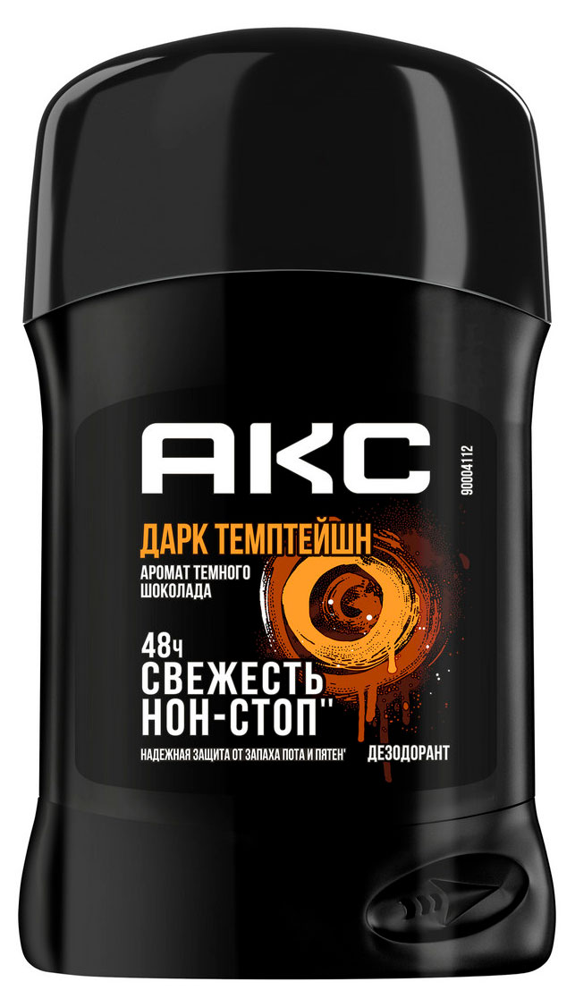 Изображение товара Дезодорант-карандаш мужской «Акс» Dark Temptation защита от запаха пота 48 часов твердый стик, 50 мл