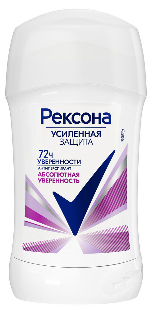 Изображение товара Дезодорант-антиперспирант женский «Рексона» Абсолютная уверенность твердый стик, 40 мл
