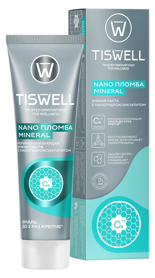 

Зубная паста TISWELL мятная реминерализующая от кариеса с наногидроксиапатитом, 110 г