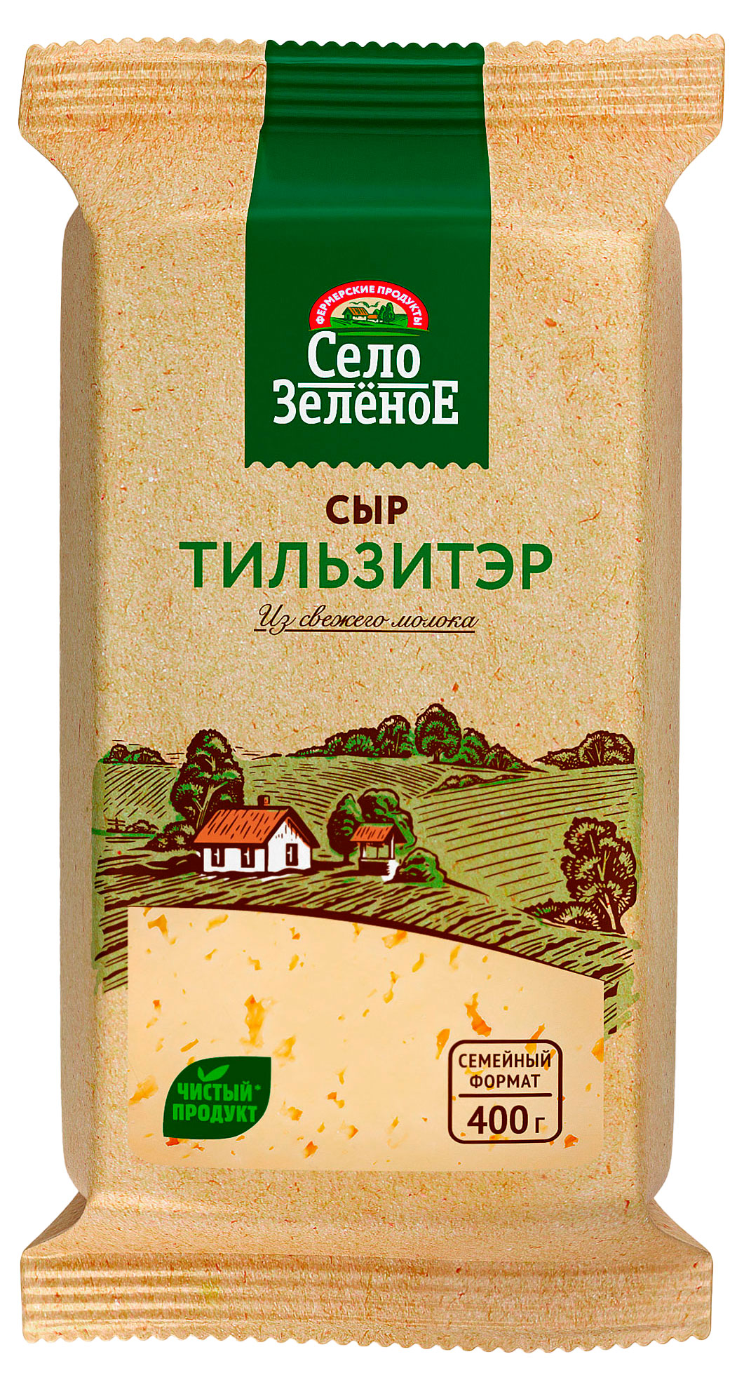 Изображение товара Сыр полутвердый Тильзитер «Село Зеленое» 50% БЗМЖ, 400 г