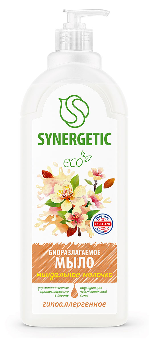 Изображение товара Жидкое биоразлагаемое мыло Synergetic Миндальное молочко для чувствительной кожи