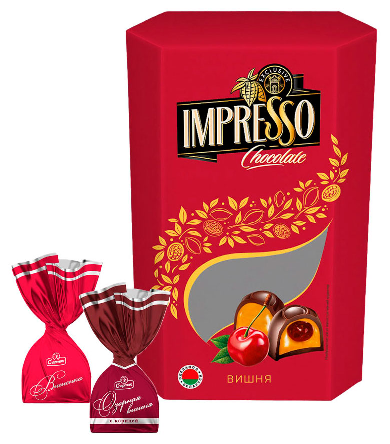 Конфеты шоколадные «Спартак» Impresso с вишней и корицей Беларусь, 164 г