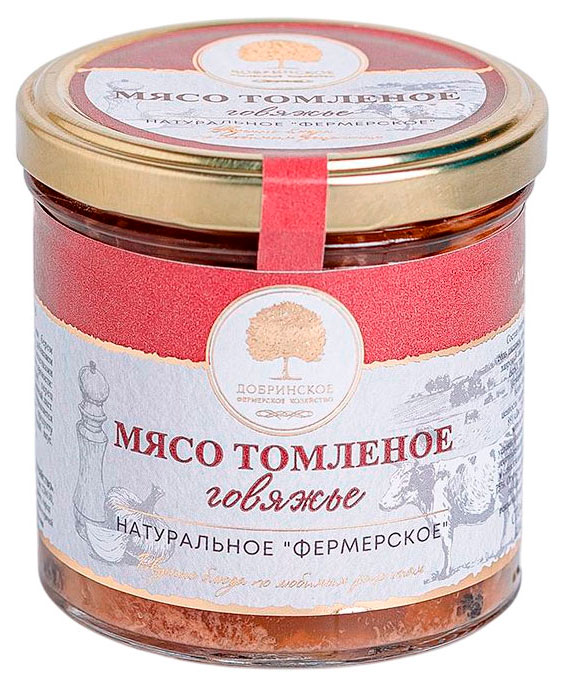 Добринское Фермерское Хозяйство | Мясо говяжье «Добринское Фермерское Хозяйство» томленое, 300 г