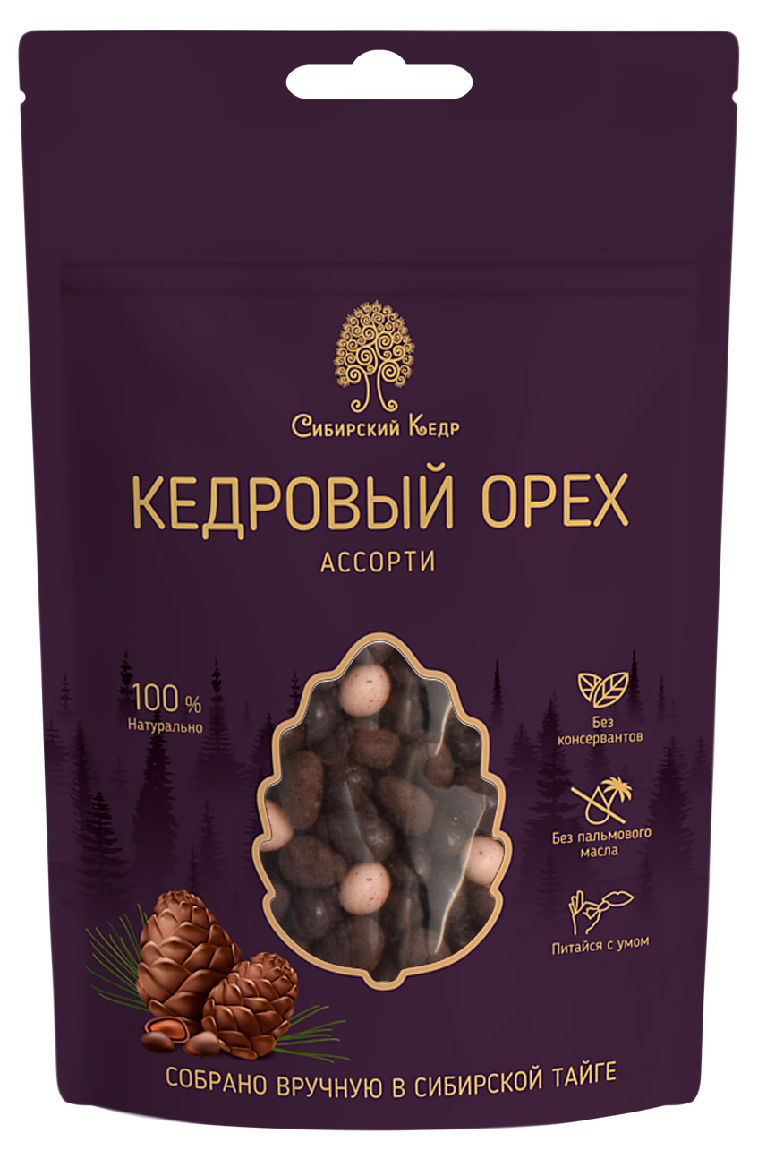 Изображение товара Кедровый орех «Сибирский Кедр» в шоколаде ассорти, 60 г