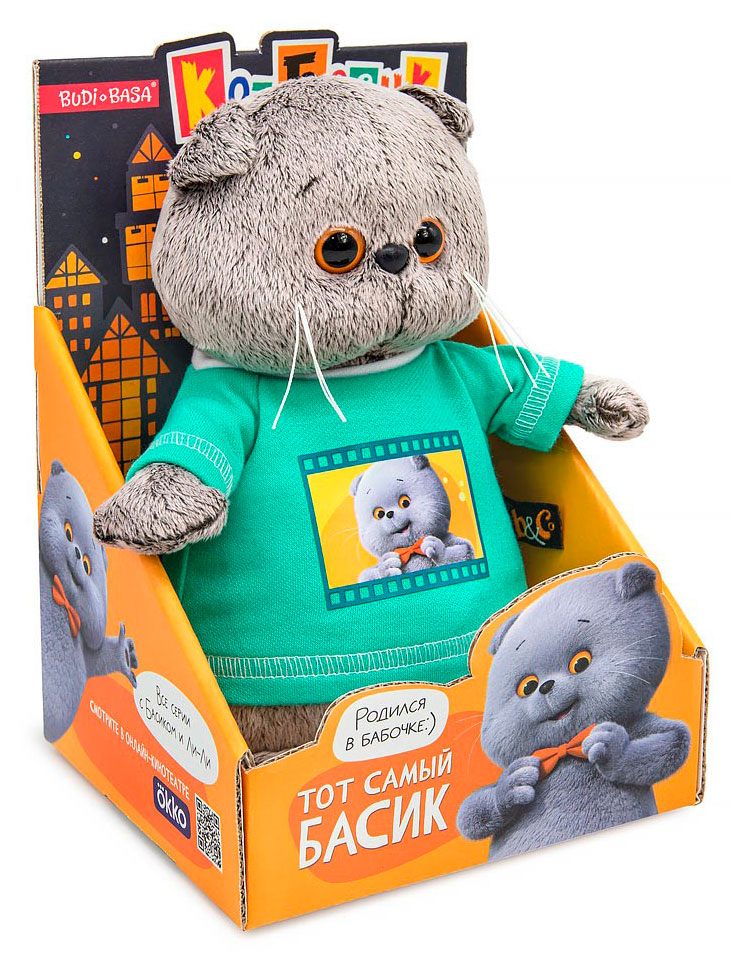 

Игрушка мягкая Basik&Co Кот Басик в лонгсливе, 13,5х14,5х21 см