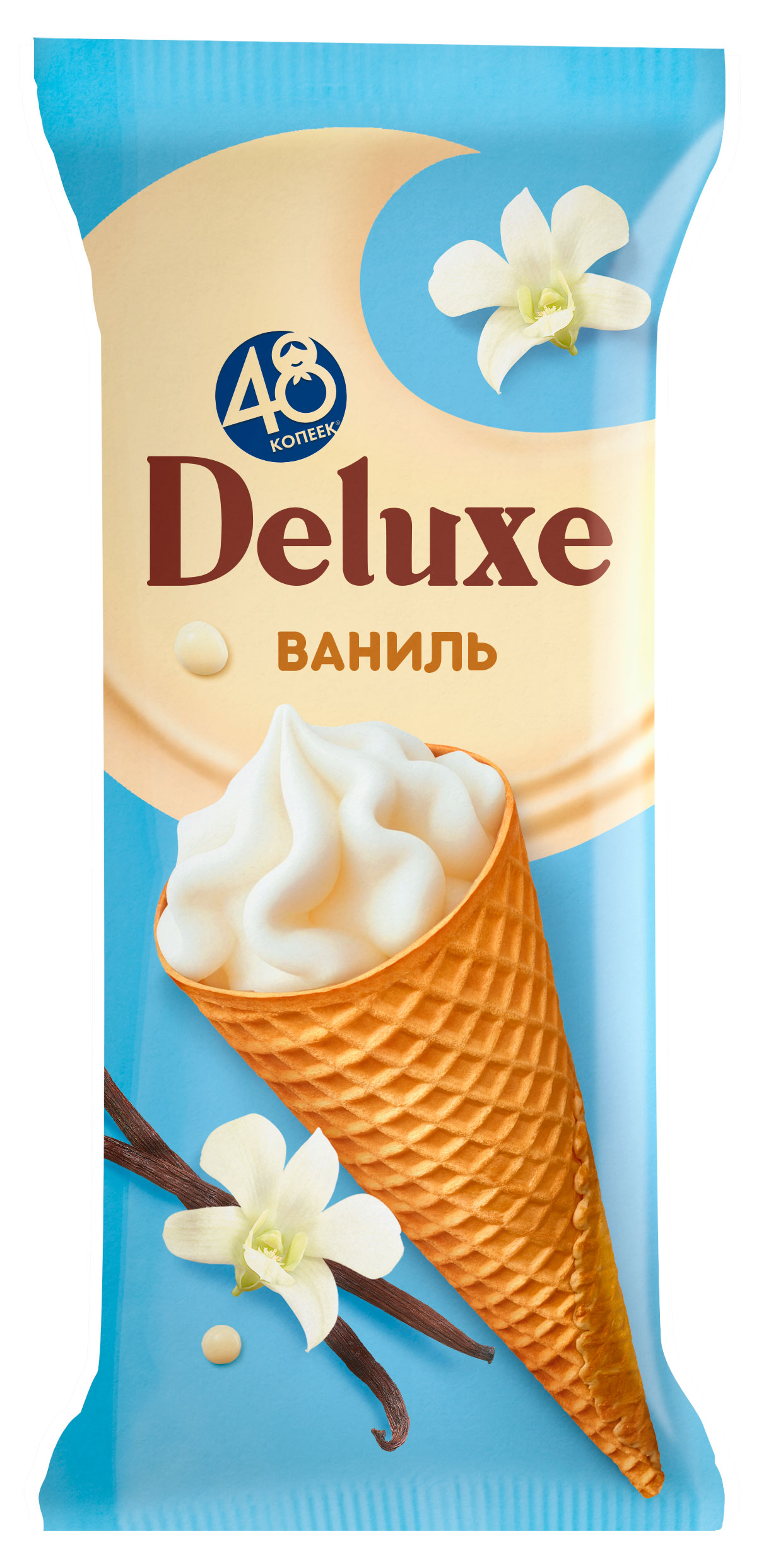 

Мороженое 48 Копеек Deluxe Pожок Ваниль, 100 г