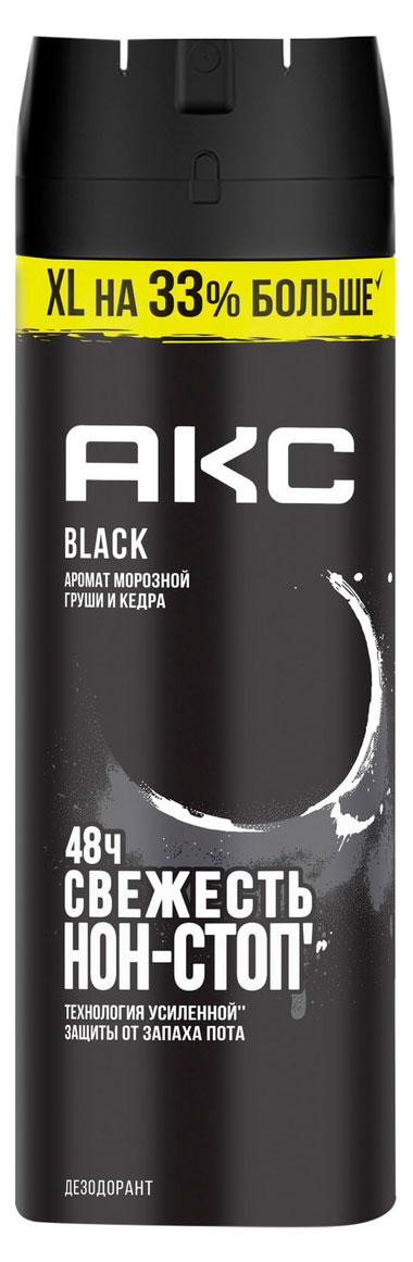 

Дезодорант парфюмированный мужской Акс Black защита от запаха пота 48 ч спрей, 200 мл