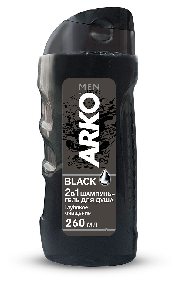 Гель для душа Arko Men Black с активированным углем, 260 мл