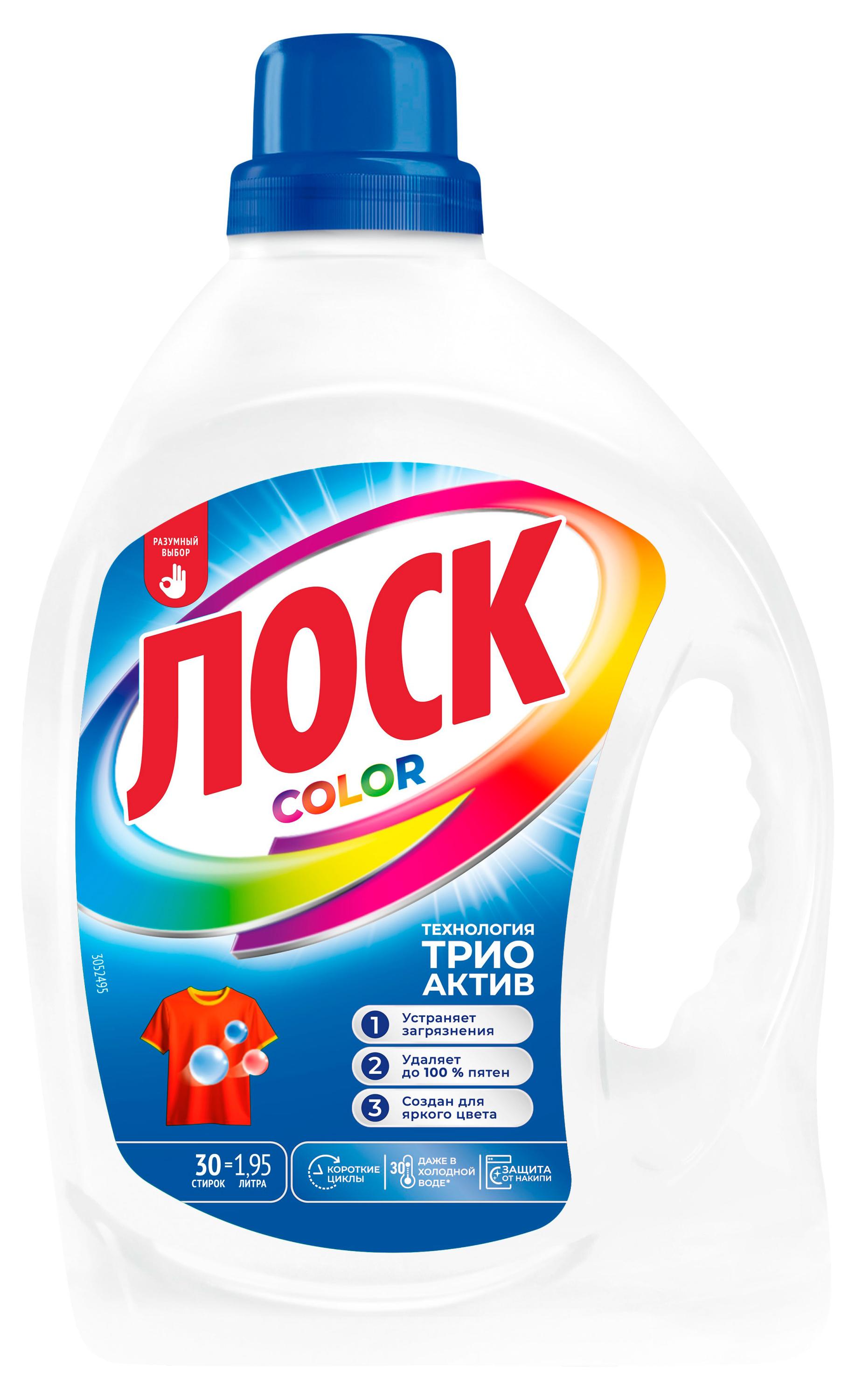

Гель для стирки Лоск Color для цветного белья, 1,95 л (30 стирок)