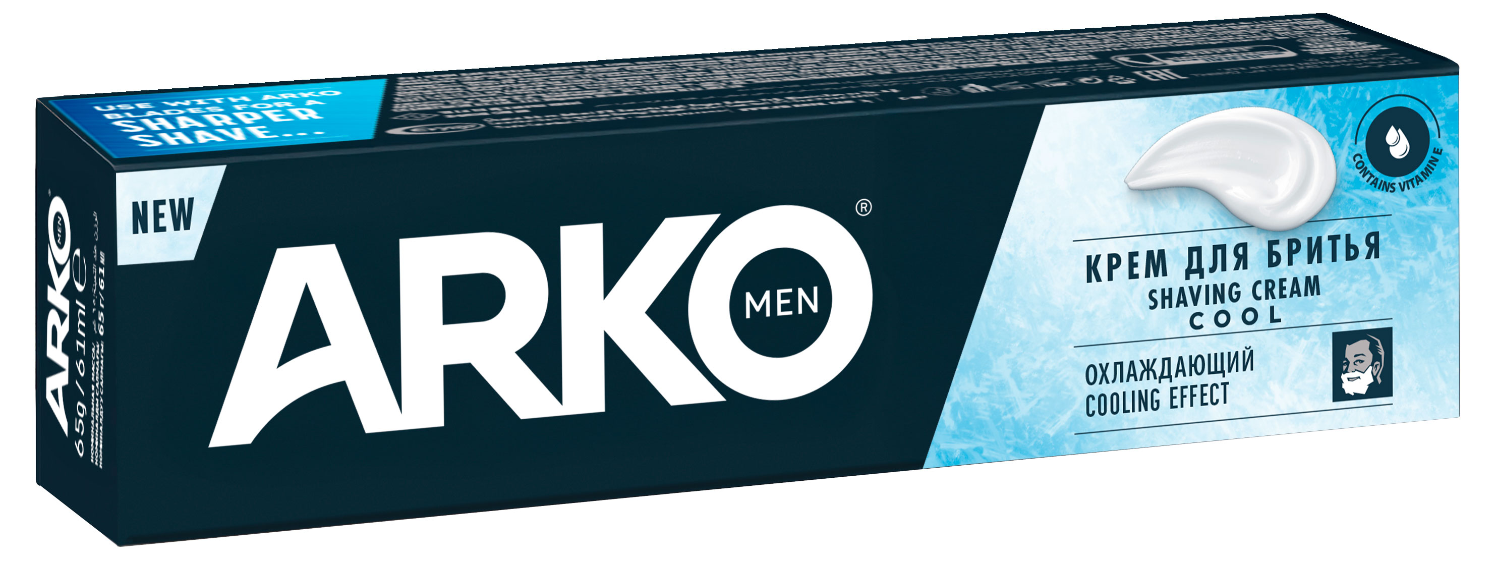 Крем для бритья Arko Men Охлаждающий с витамином E, 65 г