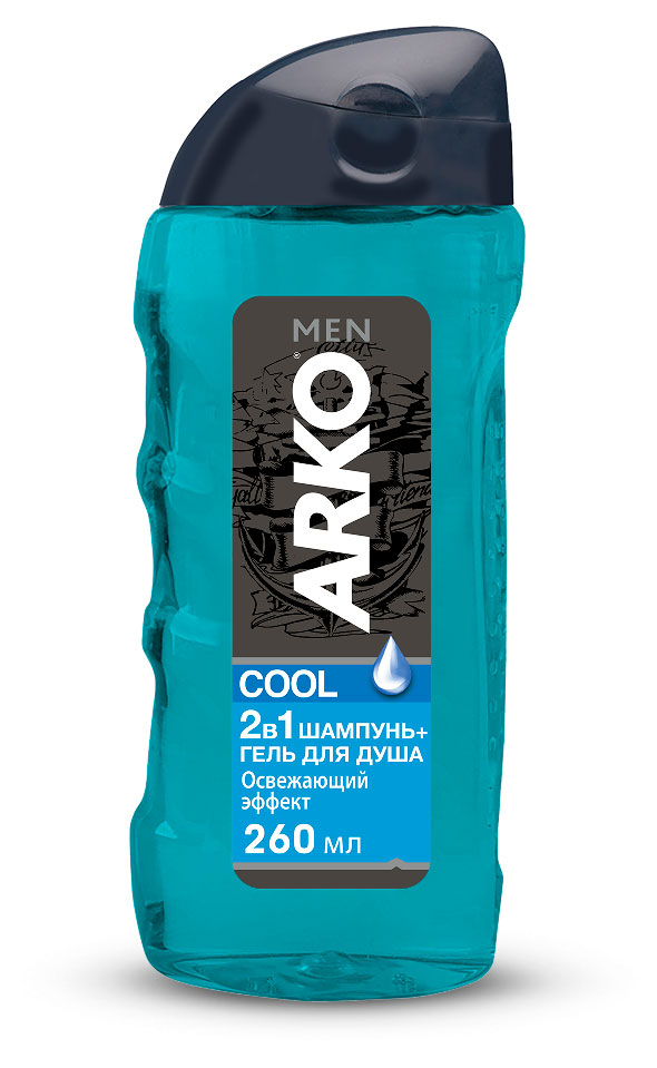 

Гель-шампунь для душа Arko Men Cool 2в1, 260 мл