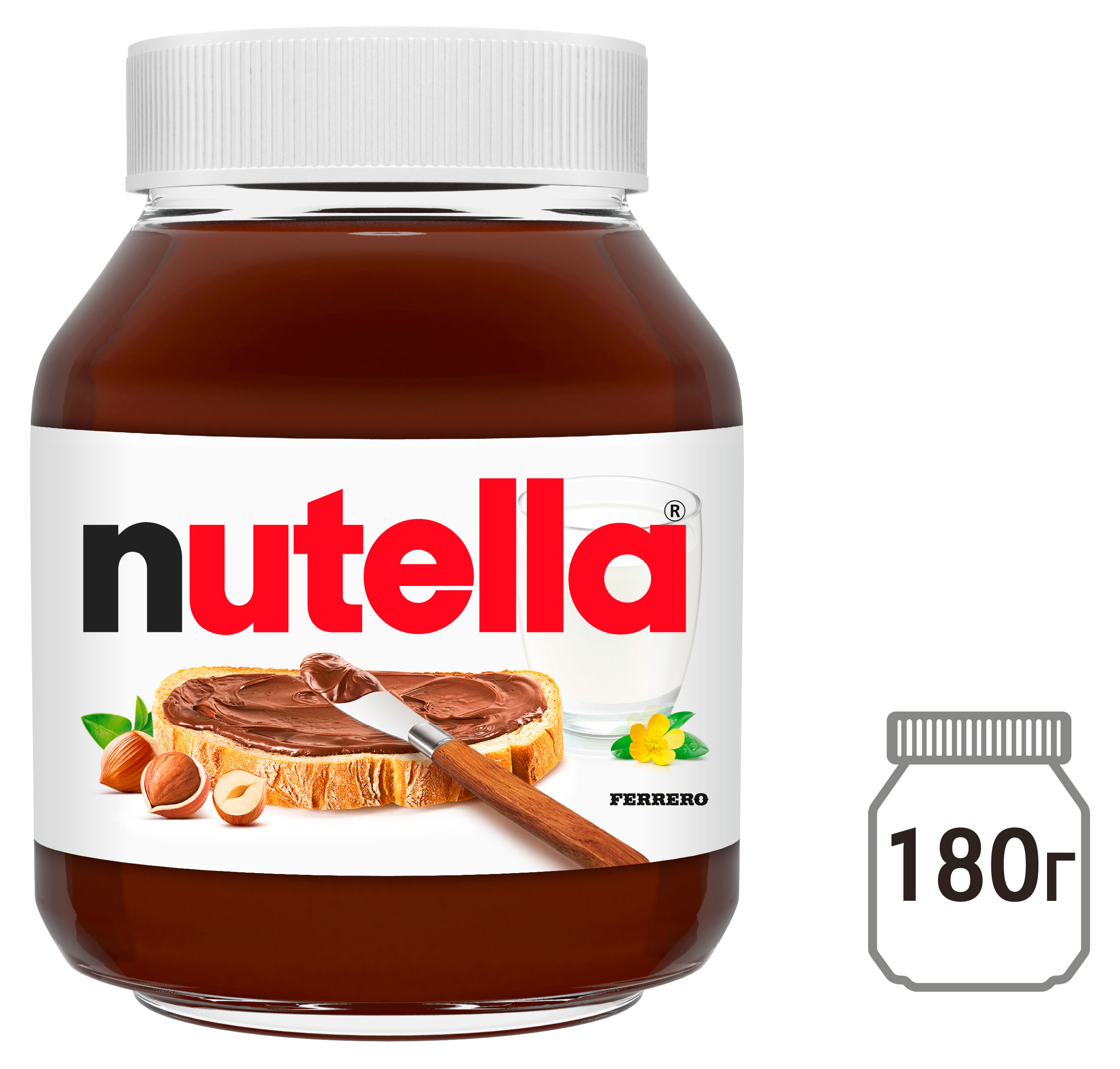 Изображение товара Паста ореховая Nutella с добавлением какао, 180 г