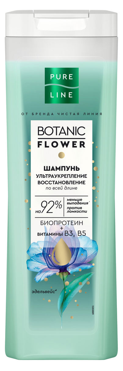 

Шампунь для волос Чистая Линия Ультраукрепление и восстановление с биопротеином и витаминами B3 и B5, 400 мл