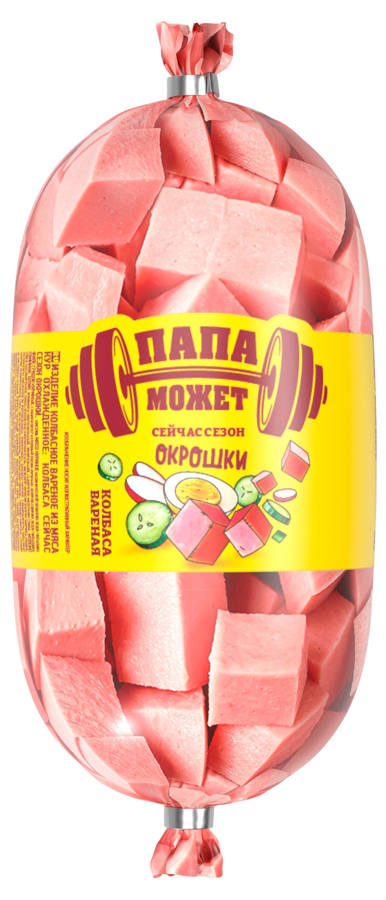 Изображение товара Колбаса вареная Папа Может 400 г на основе курицы и свинины