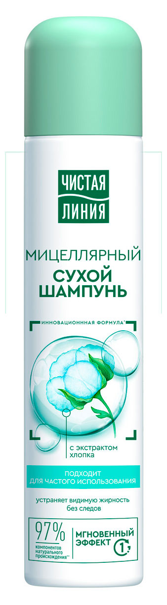 

Шампунь сухой мицеллярный Чистая Линия с экстрактом хлопка, 200 мл