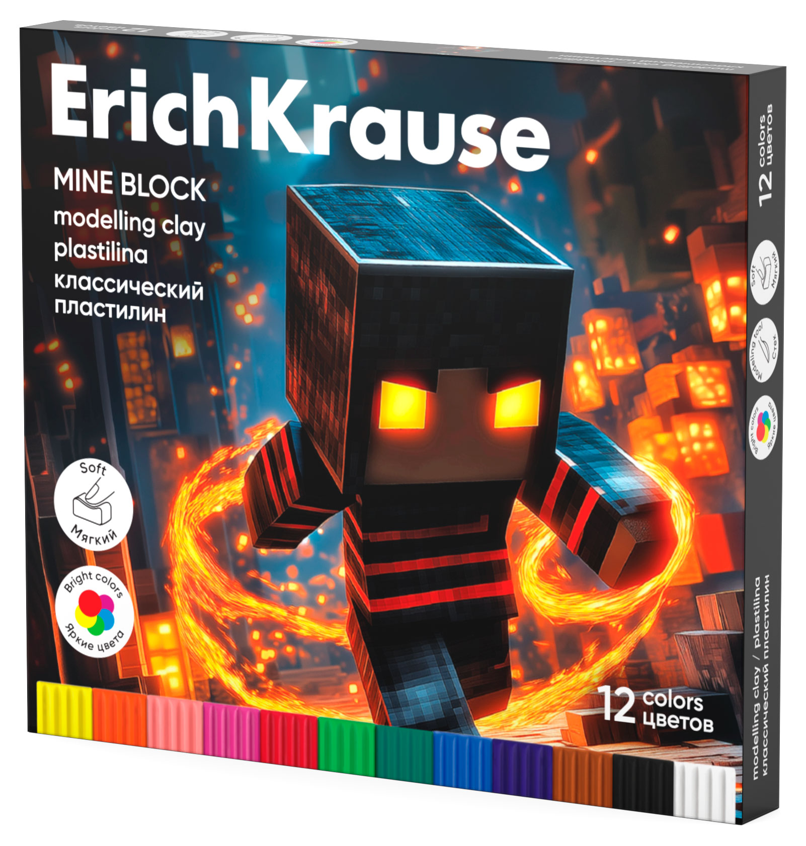 Изображение товара Пластилин ErichKrause Mine Block классический, 12 цветов
