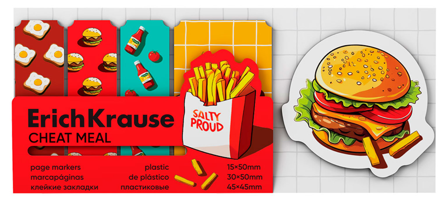 Изображение товара Клейкие закладки ErichKrause Cheat Meal пластиковые, 100 л