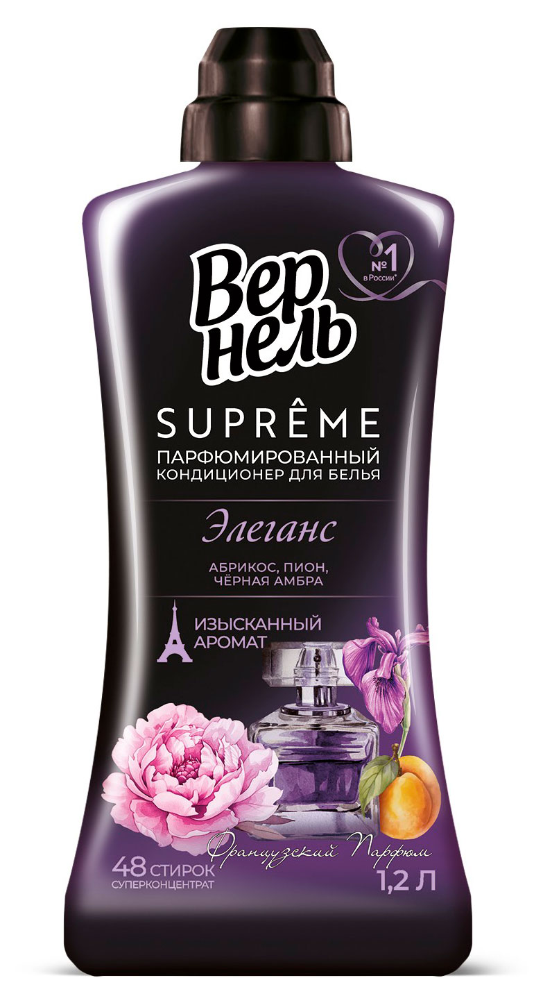 Кондиционер ополаскиватель для стирки белья «Вернель» Supreme Elegance, 1,2 л (48 стирок)