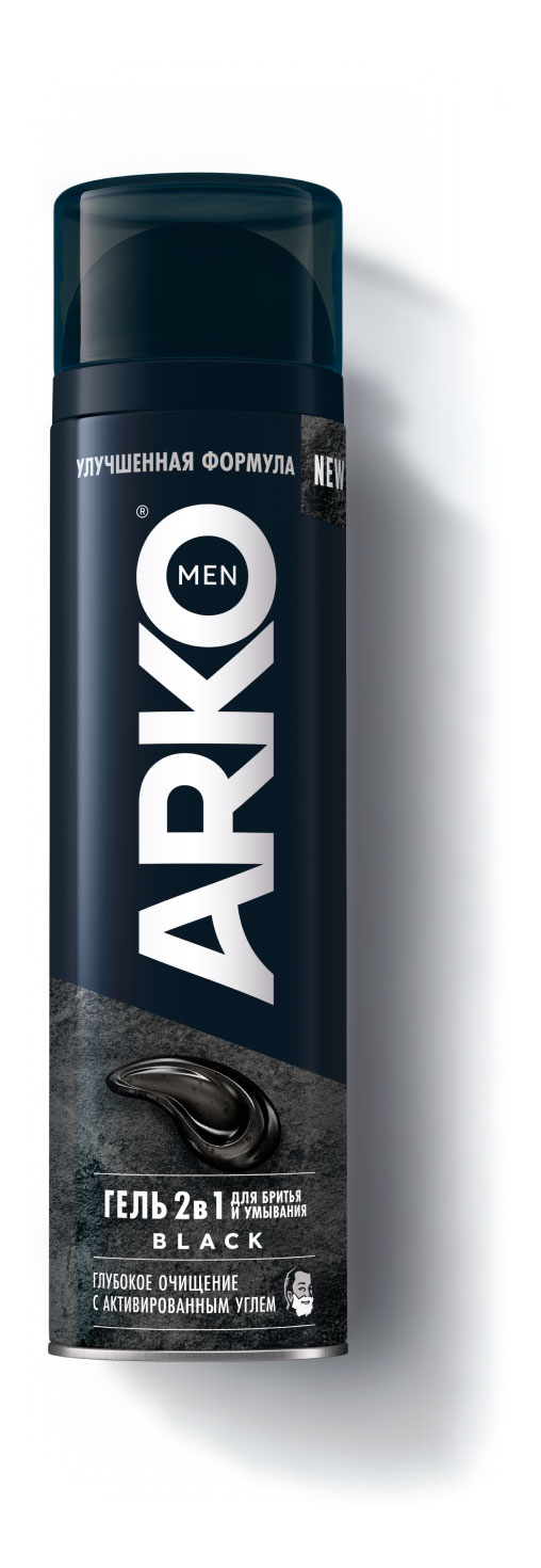 Arko | Гель для бритья и умывания Arko Men Black 2в1, 200 мл