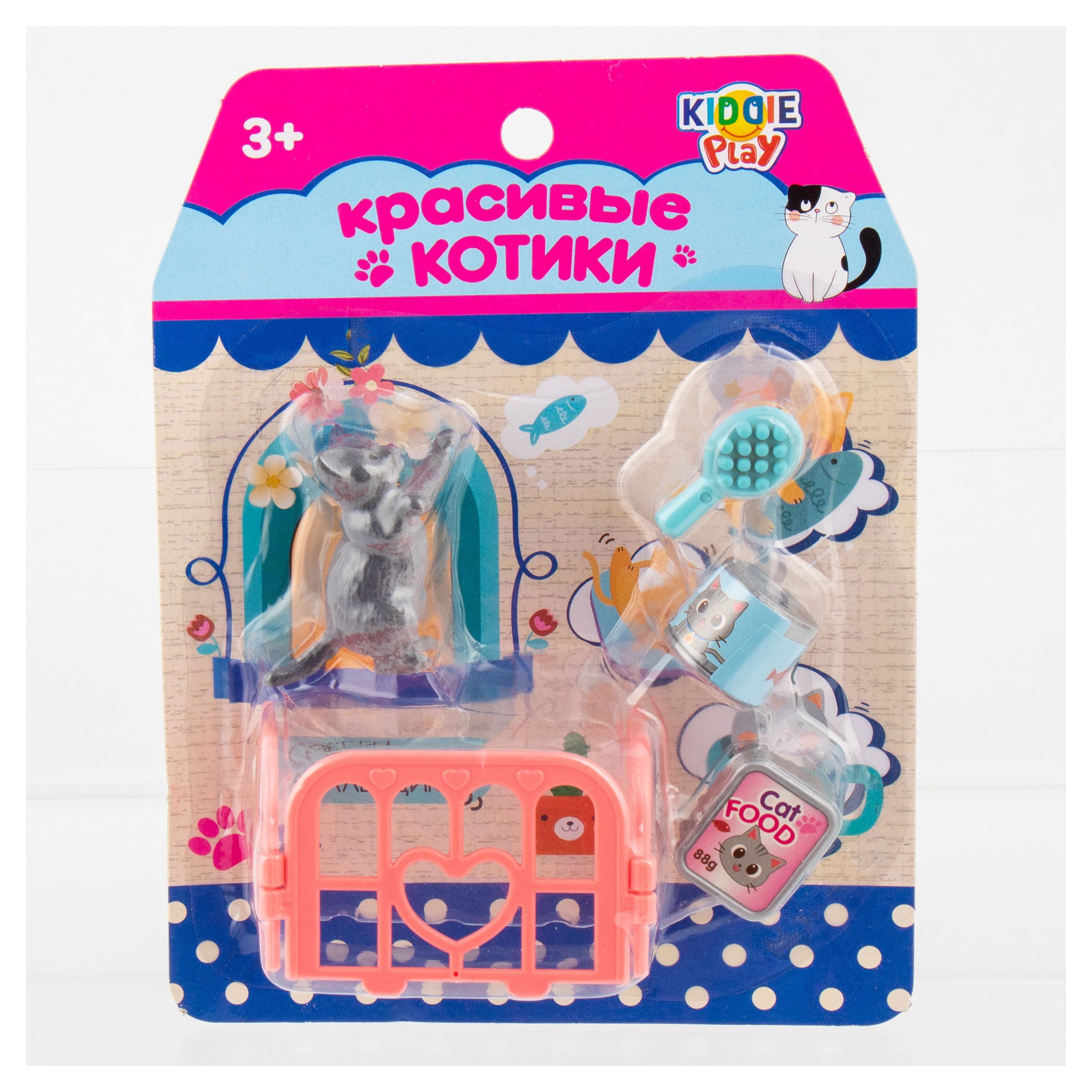 Набор игровой KiddiePlay Котенок с аксессуарами, 1 шт в ассортименте