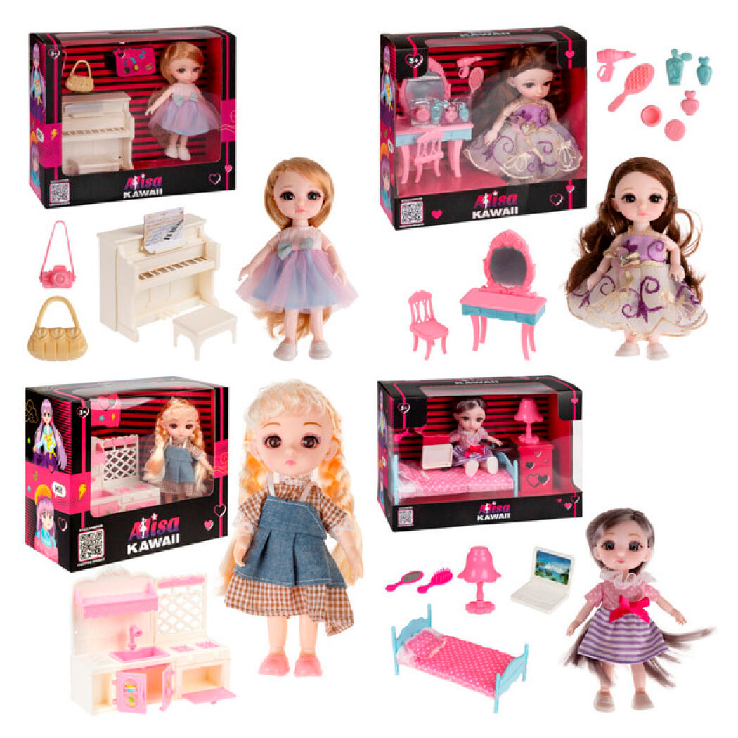 Кукла 1TOY Alisa Kawaii Mini с аксессуарами 15 см, 1 шт в ассортименте