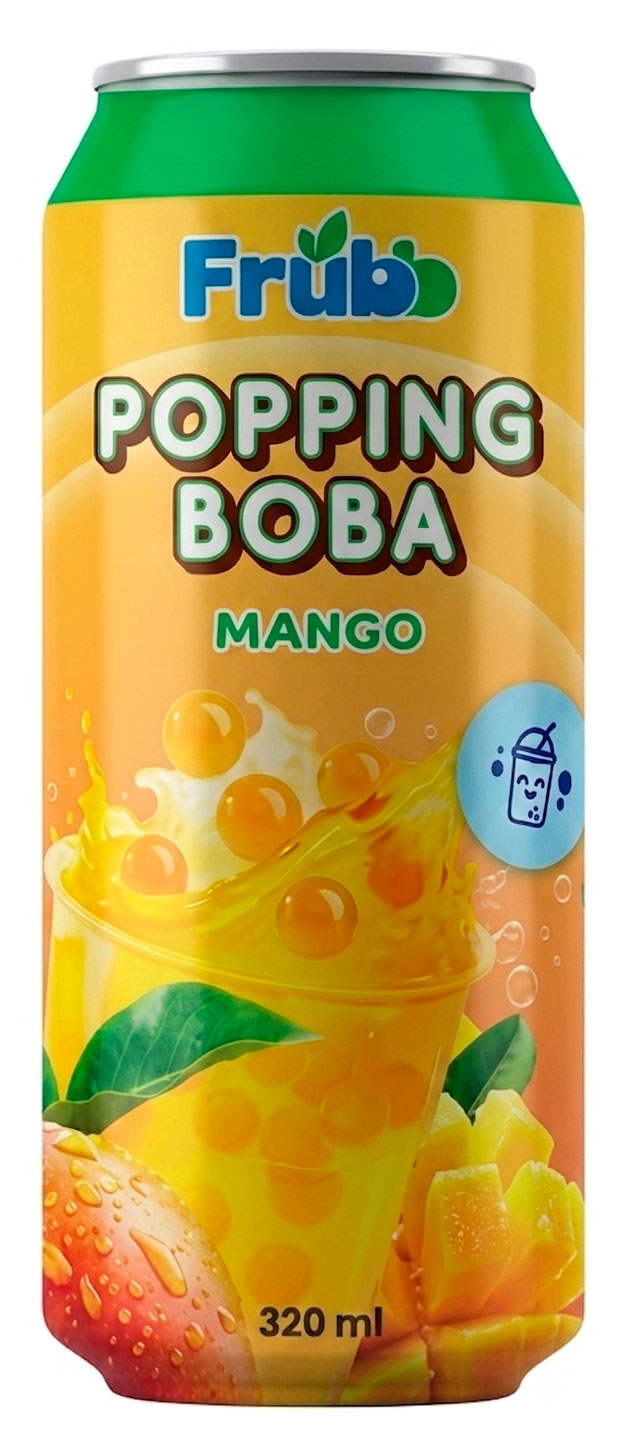 Изображение товара Напиток Frubb Popping Boba с вкусом манго 320 мл - яркий тропический сок с эффектом поппинг