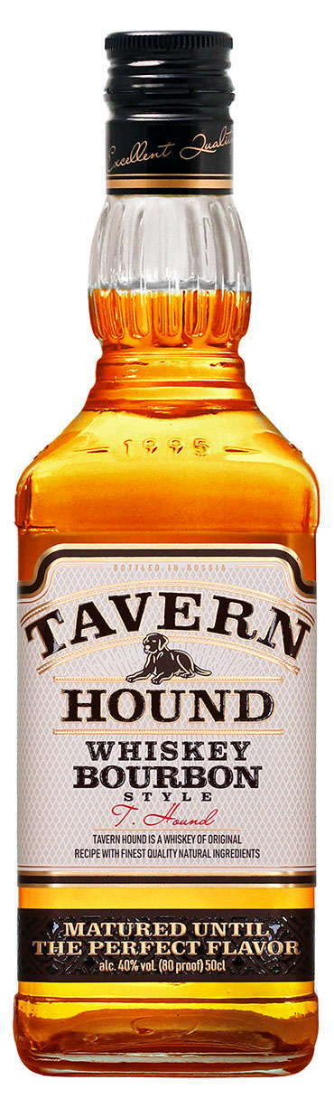 Изображение товара Виски Tavern Hound Россия 0, 5 л - янтарный зерновой напиток из кукурузы