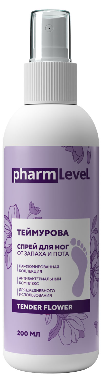Спрей для ног Pharmlevel Теймурова от пота и запаха с цветочным ароматом, 200 мл