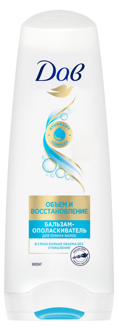 

Бальзам-ополаскиватель для волос Дав Hair Therapy Объем и восстановление, 200 мл