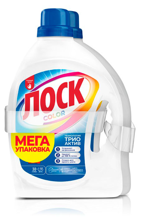 Гель для стирки «Лоск» Color для цветного белья, 2x1,95 л (60 стирок)
