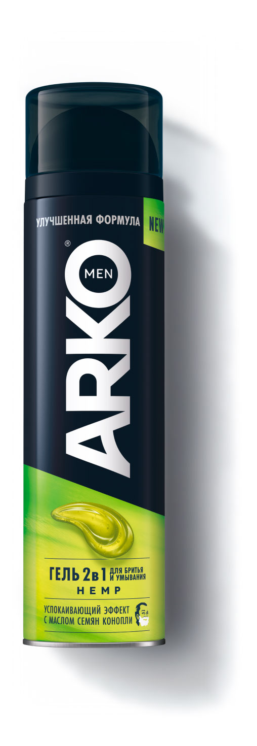 

Гель для бритья и умывания Arko Men с маслом семян конопли с успокаивающим эффектом, 200 мл