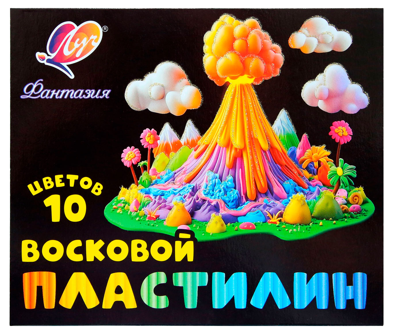 Изображение товара Восковой пластилин Луч Фантазия 10 ярких цветов для творчества