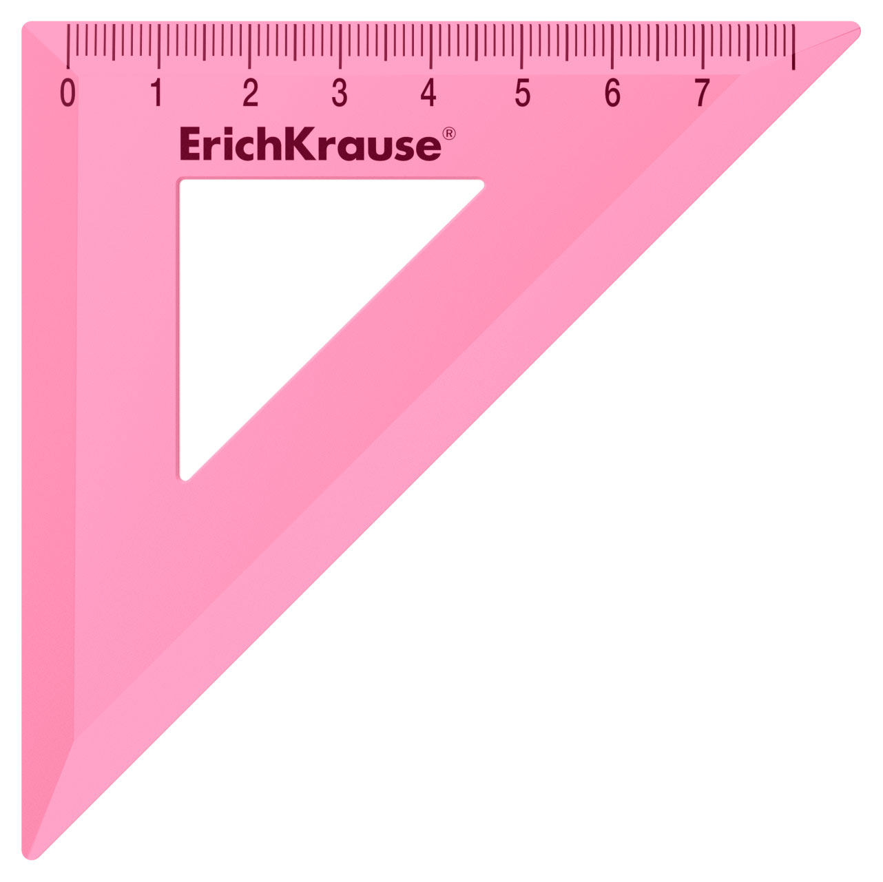 Изображение товара Угольник ErichKrause Geometry 45° 7 см — надежный пластиковый инструмент