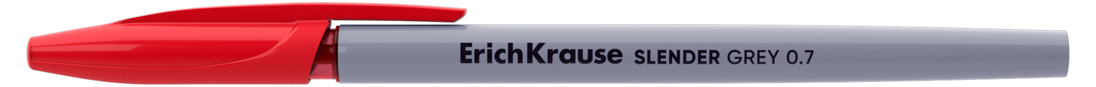 Изображение товара Ручка шариковая ErichKrause Slender Stick Grey 0,7 мм красная, 1 шт