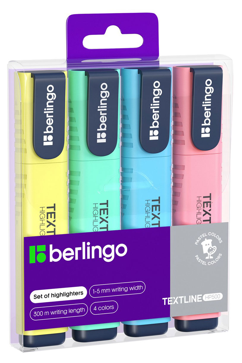 Изображение товара Набор текстовыделителей Berlingo Textline HP500 4 цвета