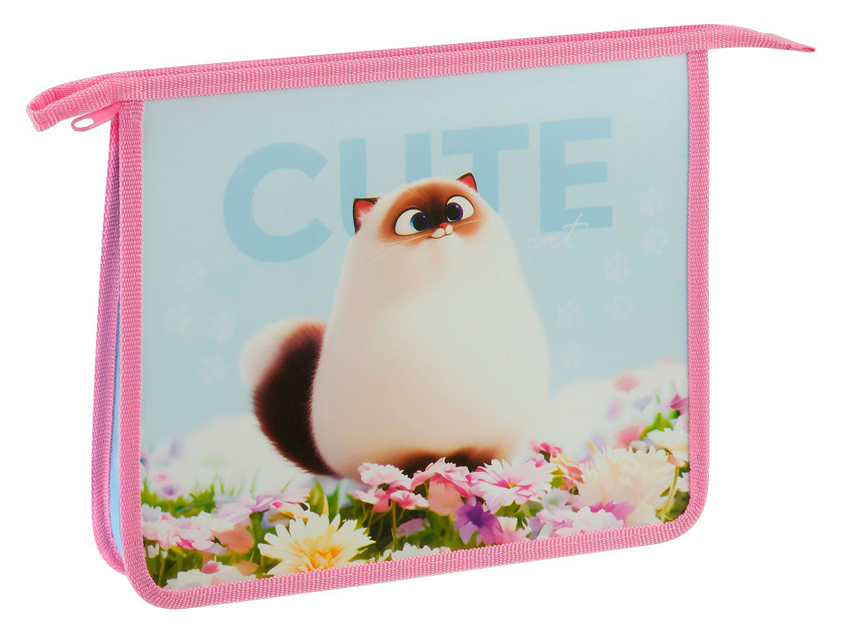 Изображение товара Папка для тетрадей ArtSpace Cute cat А5 1 отделение на молнии, 1 шт