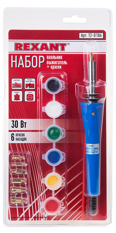 Изображение товара Многофункциональный паяльник Rexant с насадками и красками для творчества