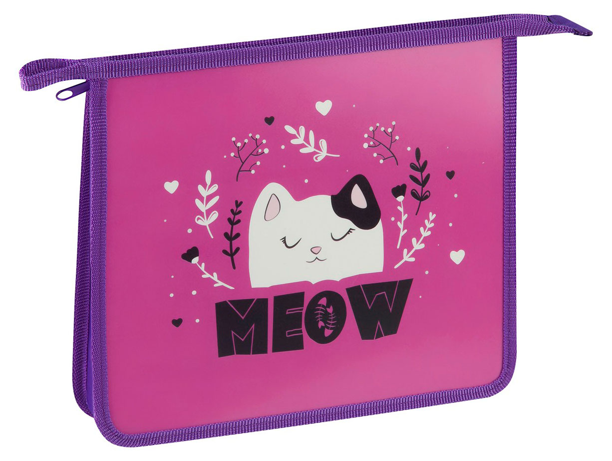Изображение товара Папка для тетрадей ArtSpace MEOW A5 с молнией и одним отделением