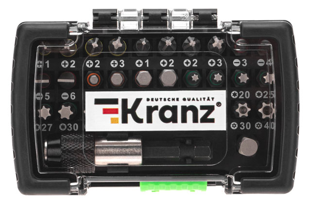Набор бит для шуруповерта Kranz, 32 шт