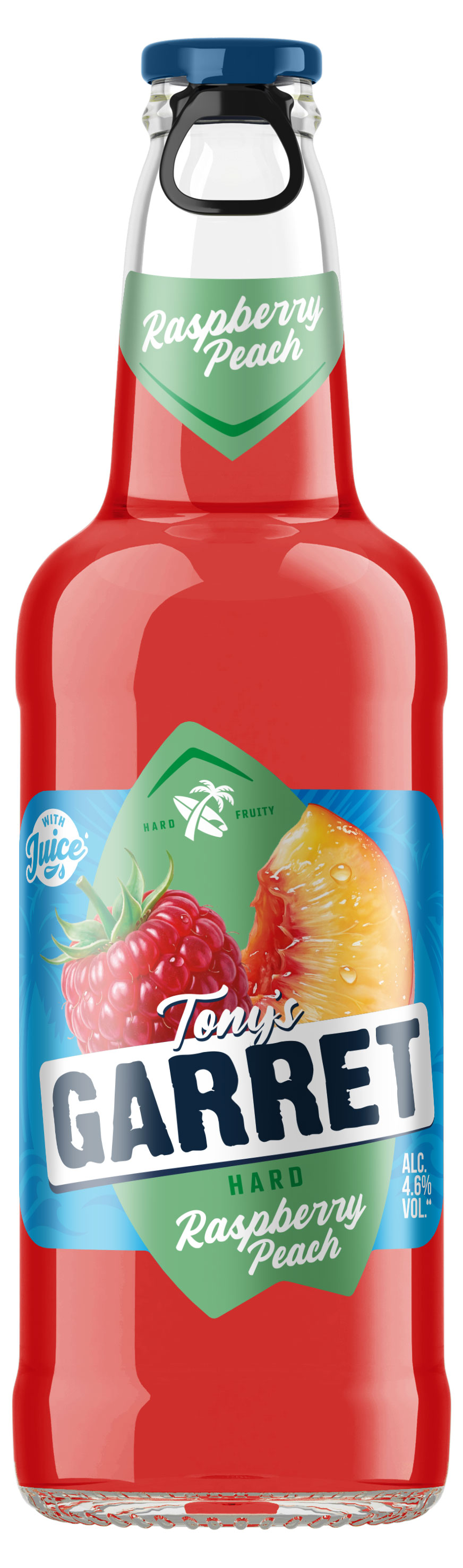 Tony's Garret | Пивной напиток Tony's Garret Hard Raspberry Peach, 400 мл