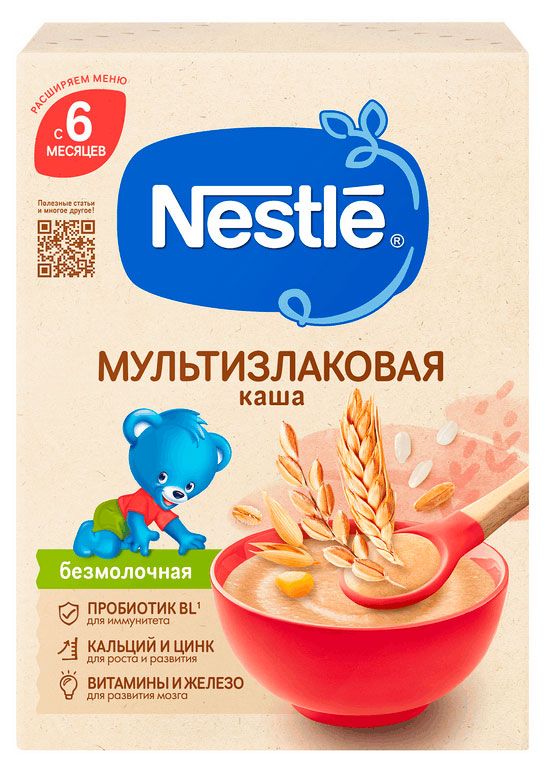 Nestlе | Каша безмолочная детская Nestle мультизлаковая с 6 мес., 200 г
