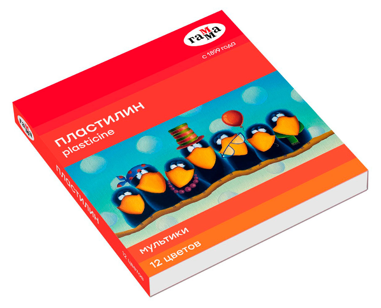 Пластилин «Гамма» Мультики 240г со стеком, 12 цветов