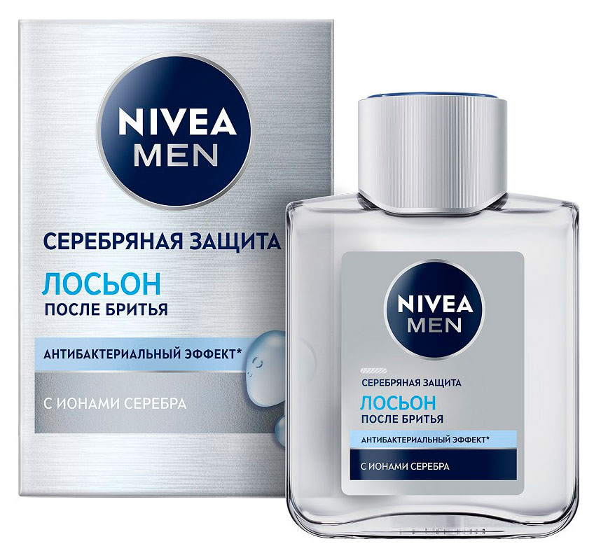 Изображение товара Лосьон после бритья NIVEA MEN Серебряная защита с ионами серебра и антибактериальным эффектом Германия, 100 мл
